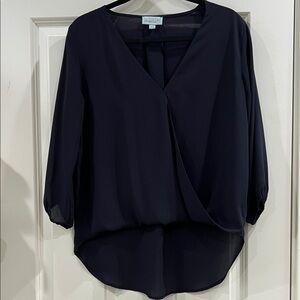 Veronica M asymmetrical draped blouse 3/4 sleeve size Medium